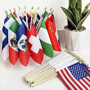 TSMD 12 Pack Small Mini Countries Flags