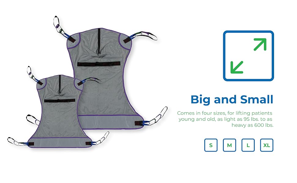 Patient Aid Mesh Full Body Sling - Big and Small