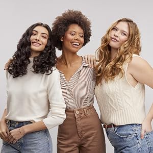 3 curly haired models