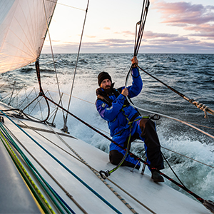 man sailing in the ocean