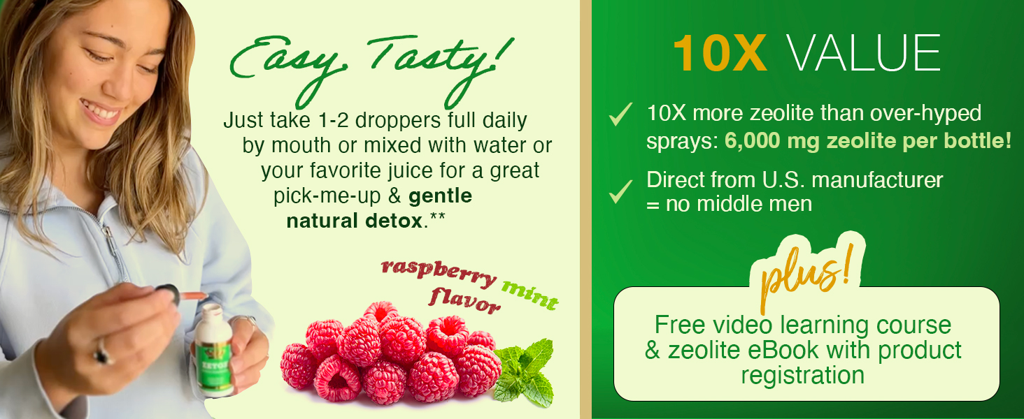 Zeolite detox liquid raspberry mint value