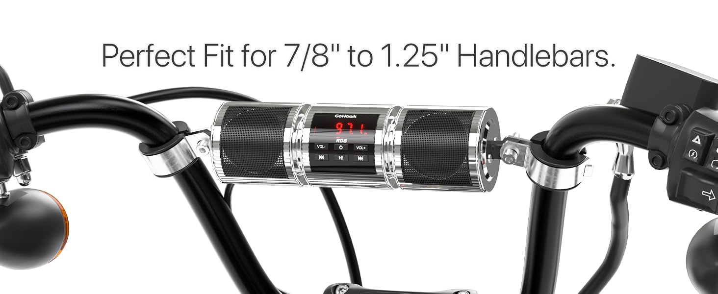 Designed to fit 7/8&amp;#34; to 1.25&amp;#34; handlebars for hassle-free installation on most motorcycles.