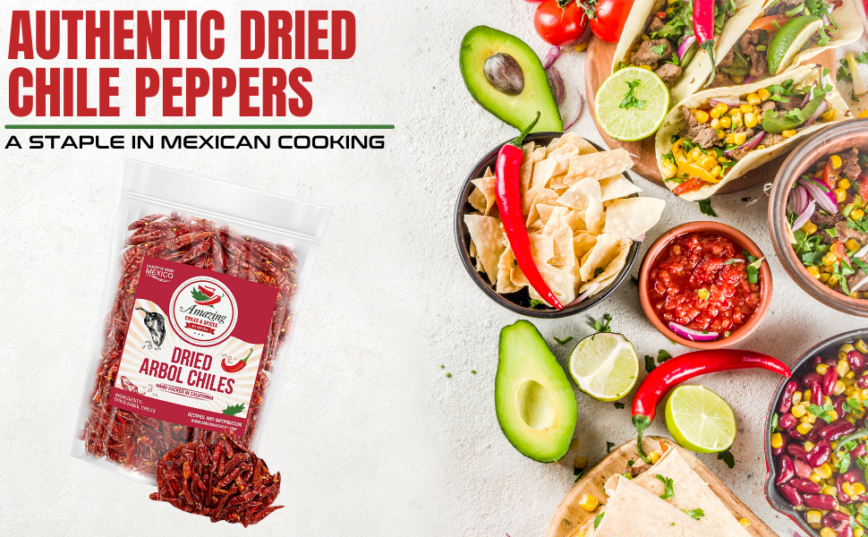 Peppers Dried Mexican Red Spices Pepper Natural no additives authentic Chili Mexican De Arbol Hot