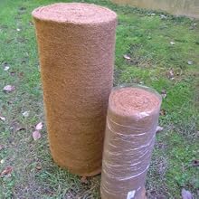 Large and Small Coco Rolls, used to make planter liners, side by side size comparison