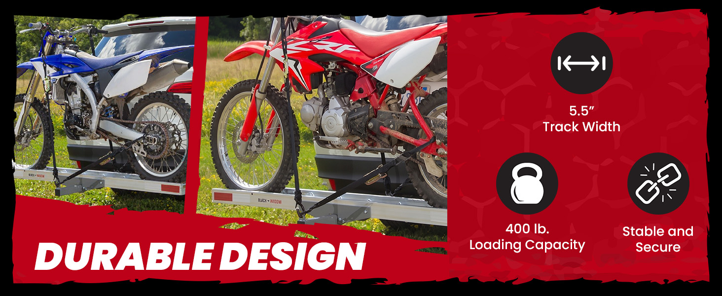 Black Widow Dirt Bike Hitch Carrier Durable Design