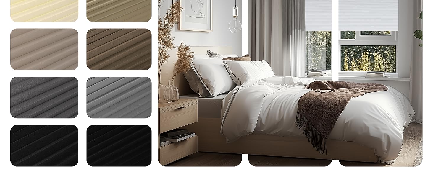 Blackout cellular shades cordless honeycomb shades for in door windows