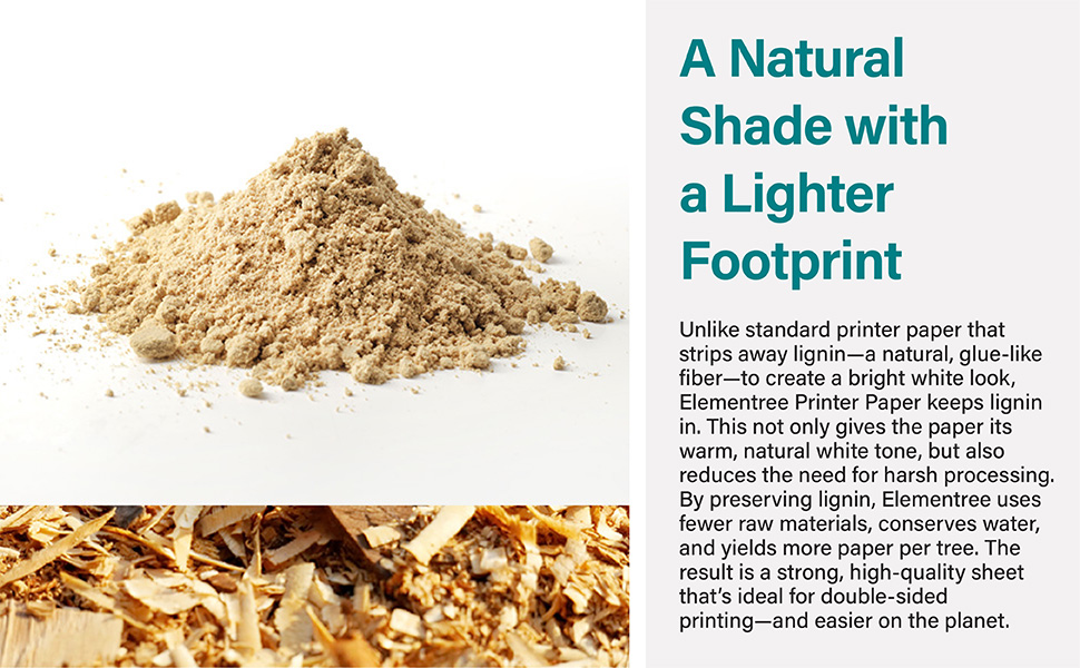Elementree Printer Paper has a natural shade with a lighter footprint