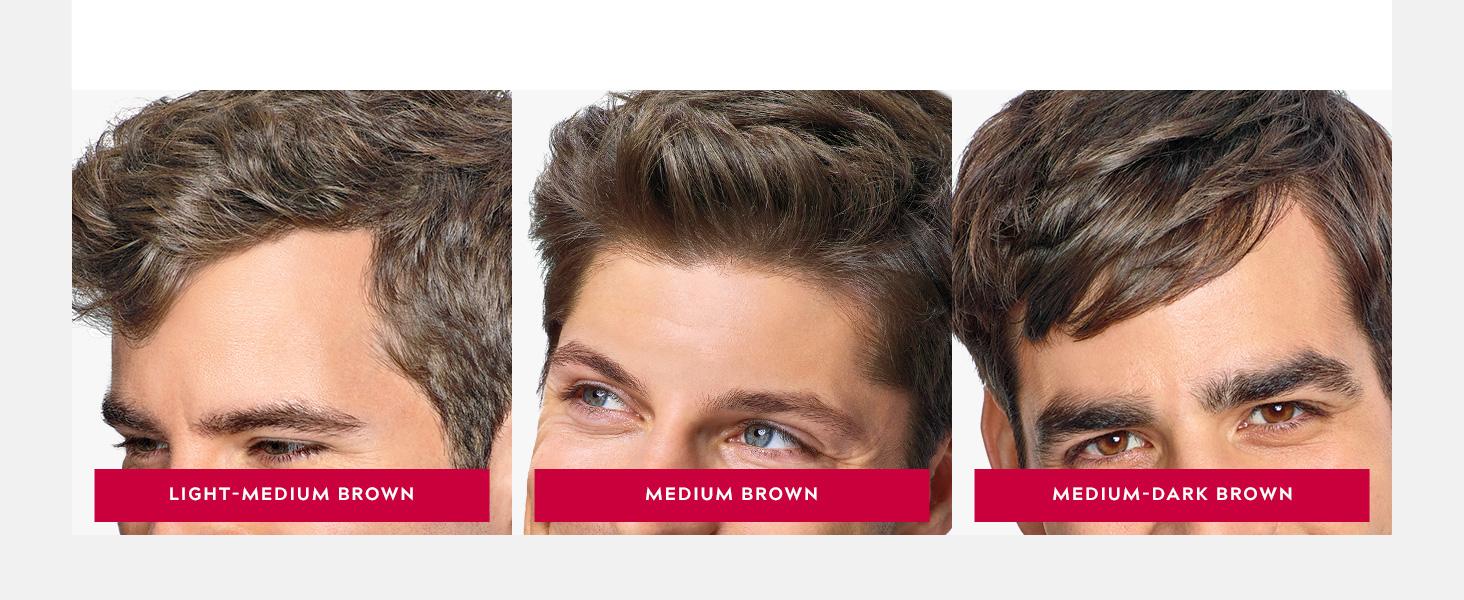 Shades: Light-Medium Brown, Medium Brown, Medium-Dark Brown