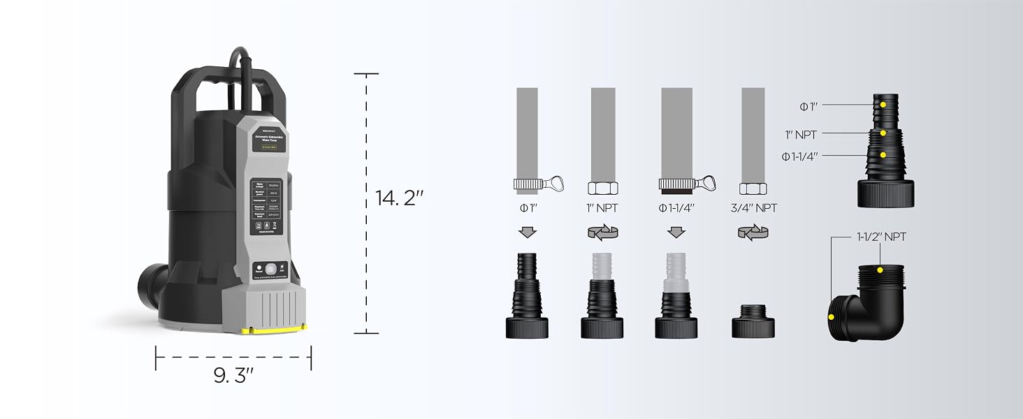 Universal Automatic Sump Pump Submersible Adapter