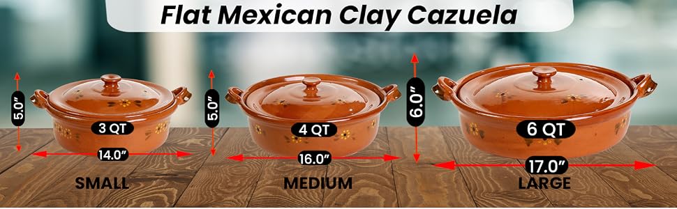Flat Mexican Cazuela Sizes