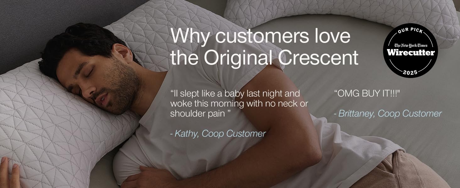 coop sleep goods original adjustable crescent pillow plush medium firm ultra soft pillow cover