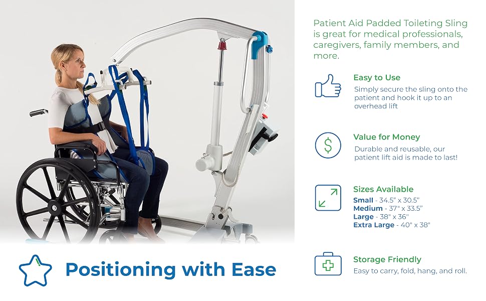 Patient Aid Padded Toileting Sling - Positioning with Ease