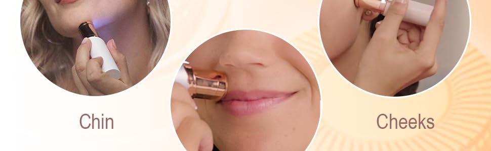 Replacement Heads for Finishing Touch Flawless Facial Hair Removal Shaver for Women, Rose Gold