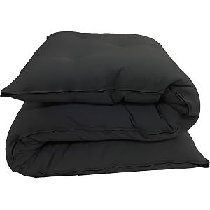 Black, Traditional Japanese Floor Rolling Futon Mattresses, Cotton/Foam Shikifuton, Thai Mats