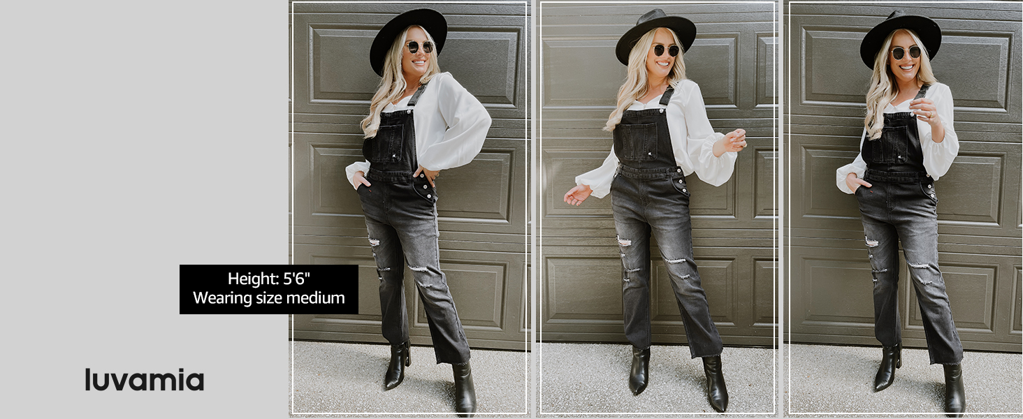 chic look with loose fit overalls