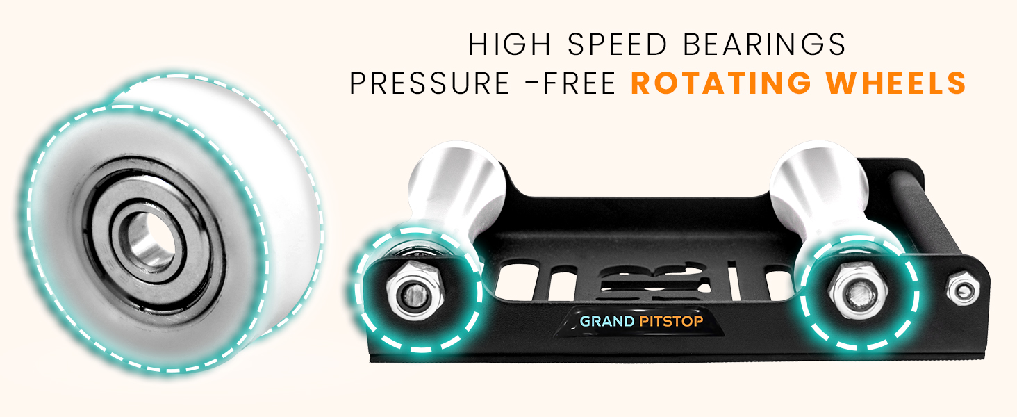 GRAND PITSTOP Motorcycle &amp;amp; Powersports Maintainence Stand Wheel Cleaning Wheel Roller Stand