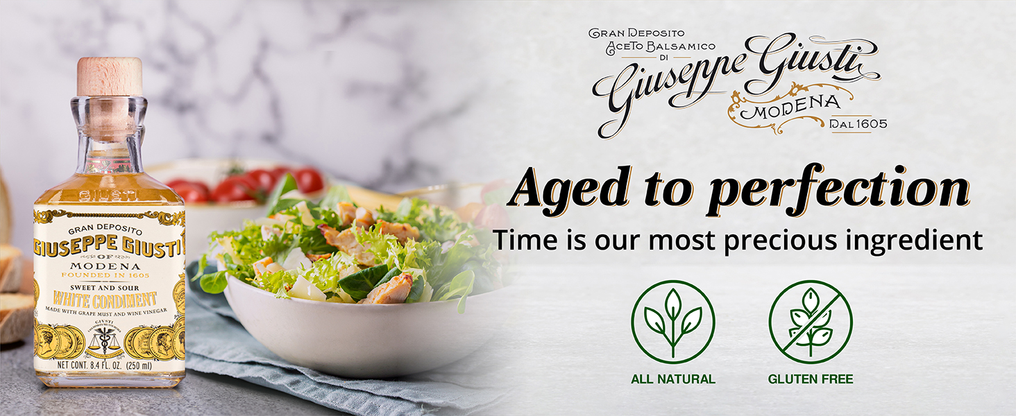 Giuseppe Giusti White Wine Vinegar - White Balsamic Vinaigrette Dressing
