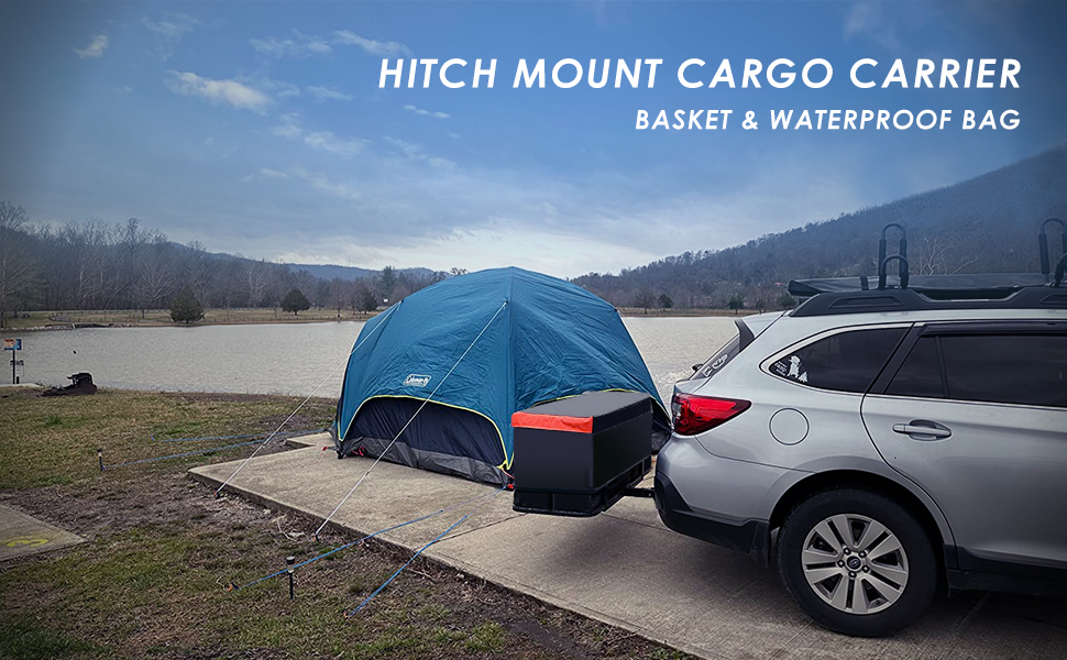hitch mount cargo rack basket and bag combo