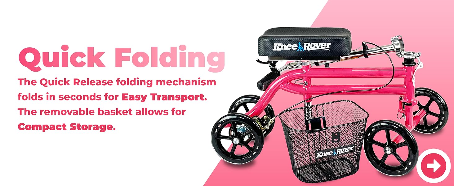 Leg scooter kneeling injury lightweight strong support light weight folding foldable compact design