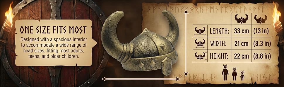 LOOYAR Viking Horned Helmet – Medieval Berserker Warrior Costume for Adults, Halloween &amp;amp; LARP