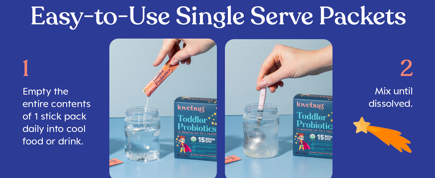 lovebug Toddler Probiotic Easy-to-Use Single Serve Packets