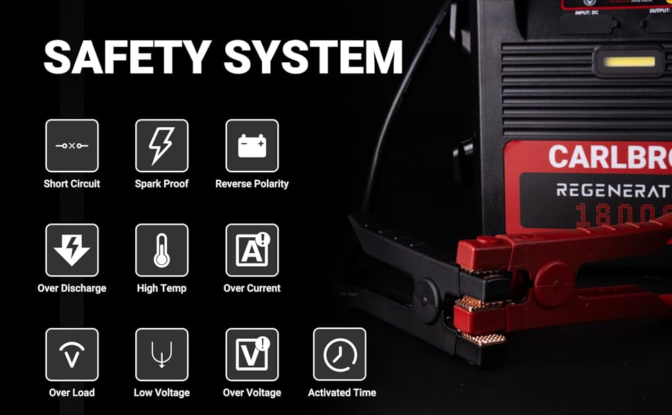 CARLBROS SAFE BATTERY BOOSTER PACK JUMP STARTER, 12/24 volt battery jump pack