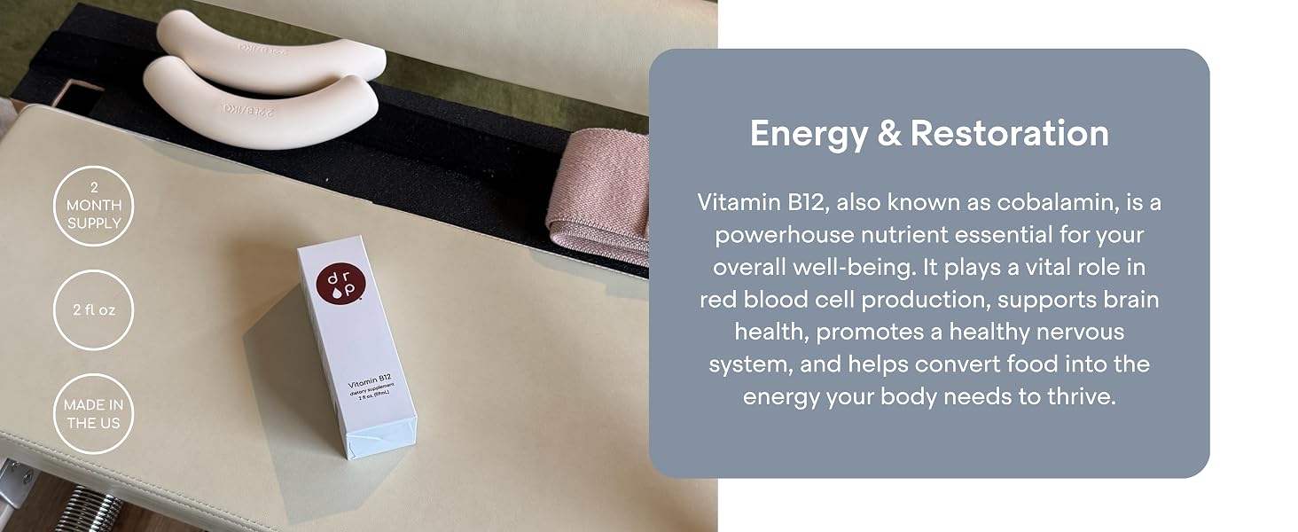 vitamin b12 drops in a box on a pilates reformer