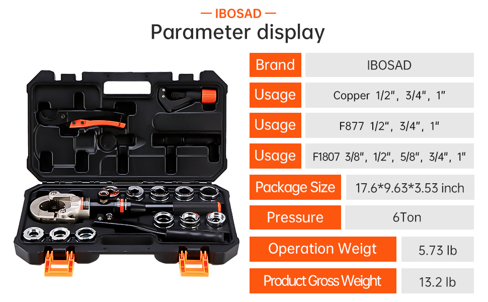 Hydraulic pipe crimping tool