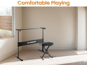 Ergonomic Comfortable Padded Cushion Bench Stool Piano Keyboard Stand Adjustable