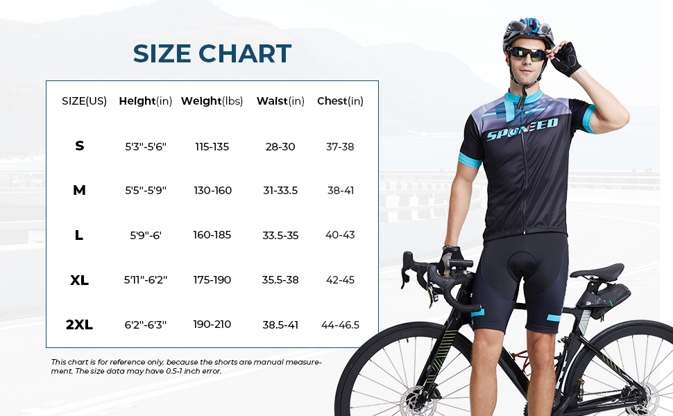 us size men's biker clothes tops shorts