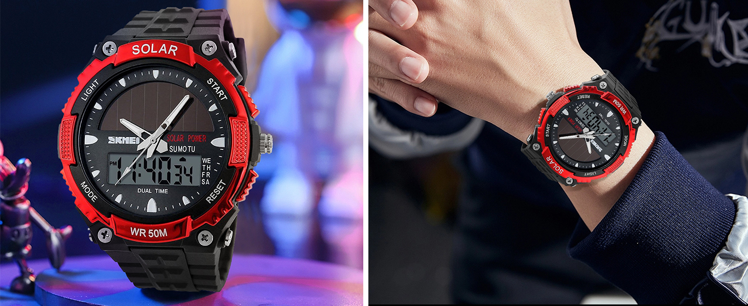Fanmis Solar Analog Digital Watch