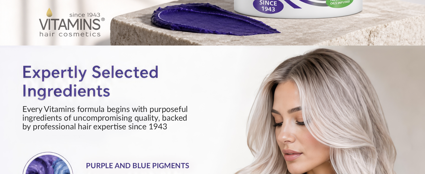 Effective Proven Ingredients Keratin Purple Blue Hair Mask Deep Conditioner blonde toner