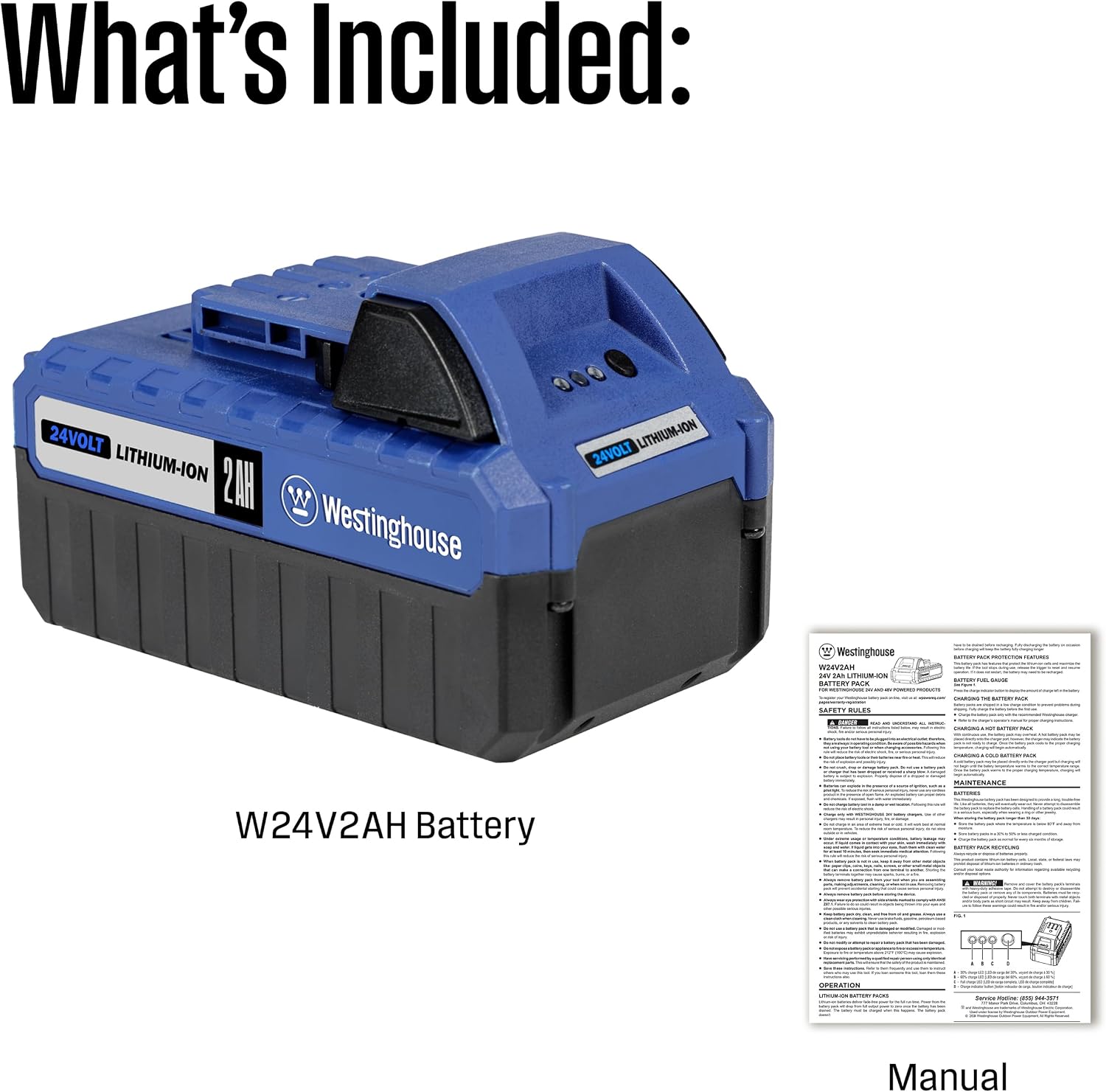 Westinghouse WSnow11S 24V Cordless Snow Shovel 11 Inch Kit, 24V 4Ah Battery, Fast Charger, Electric Snow Shovel with 20ft Throwing Distance, Plows 75lbs/min, Compatible with Snow Joe Batteries