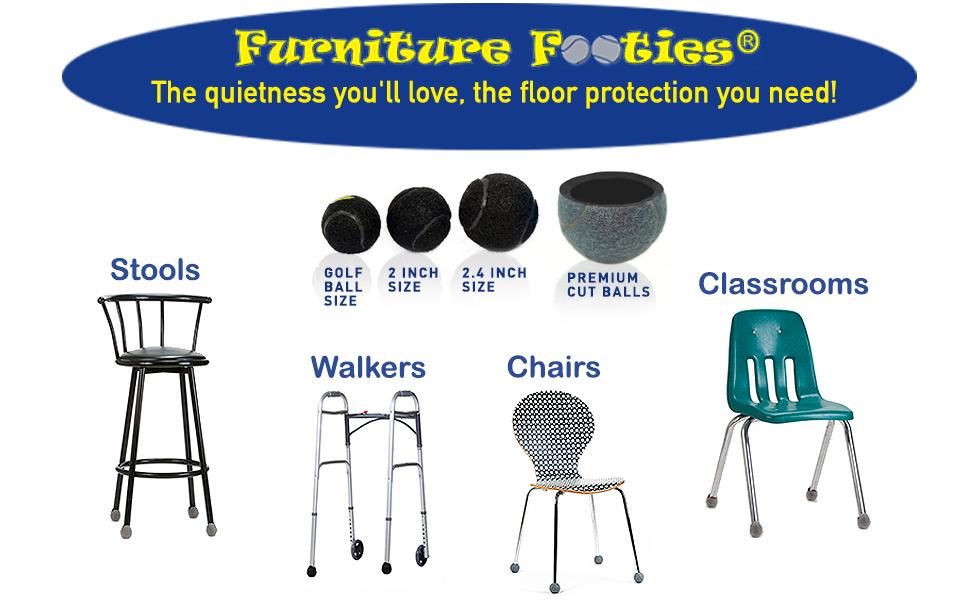tennis balls walkers cut precut heavy duty seniors glides chairs cane pads feet purple black outdoor