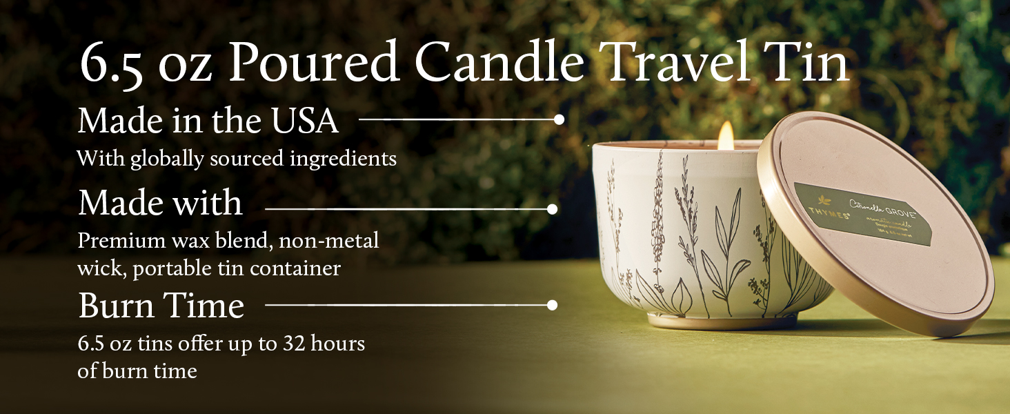 Citronella Grove 6.5 oz Candle Tin