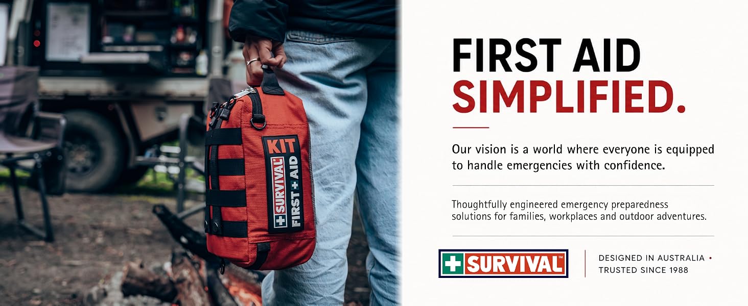 SURVIVAL first aid kits offer a simplified setup to handle any emergency scenario indoors outdoors