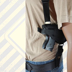 Barsony New Concealment Shoulder Holster w/Double Mag Pouch Compact 9mm 40 45