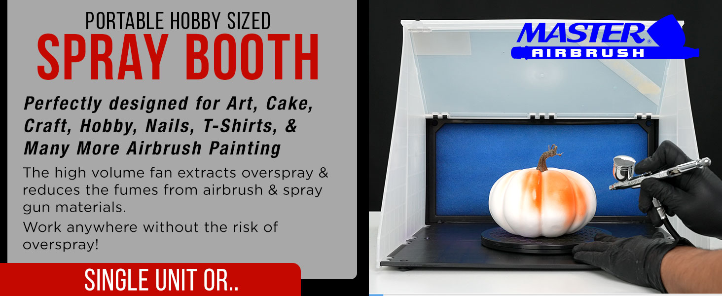 Master Airbrush portable spray booth kit with fan, turntable, and hose for hobby painting