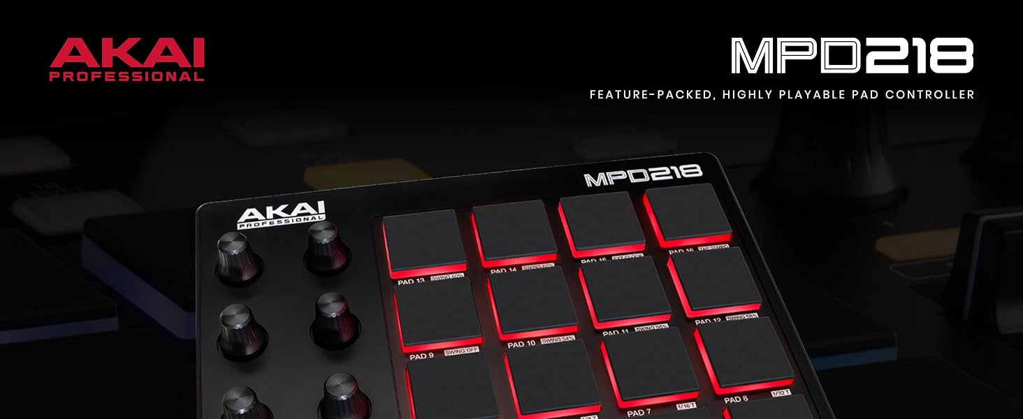 Akai Professional’s MPD218 is a USB MIDI pad controller for producers, musicians and DJs.