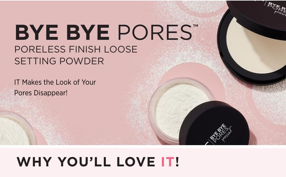 IT Cosmetics bye bye pores pressed setting powder universal shade blotting matte finish