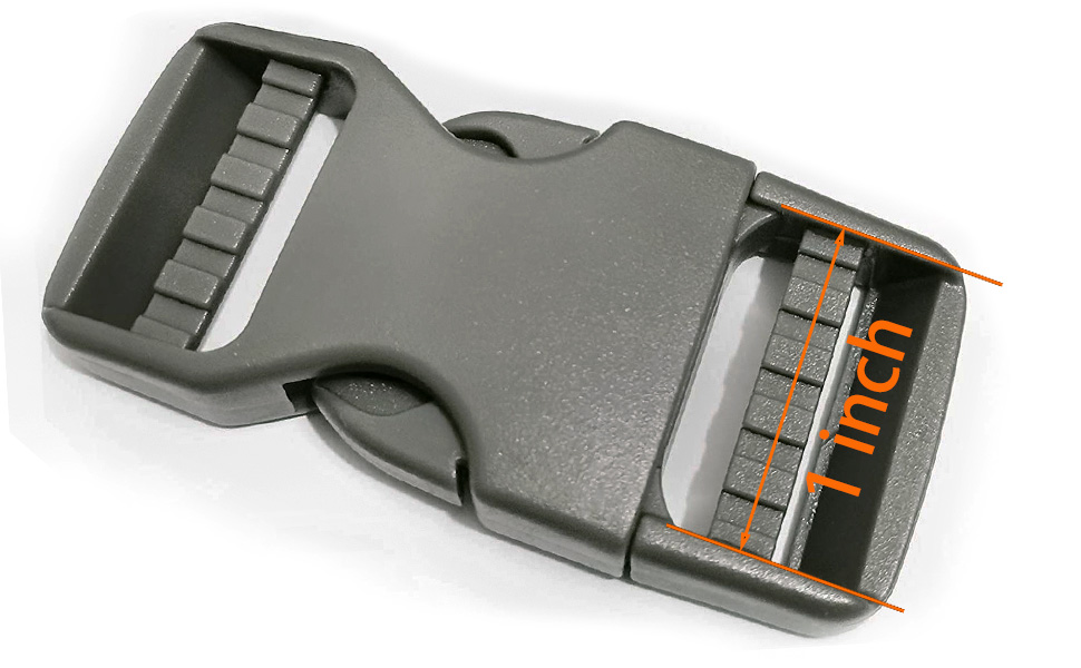 Quick Side Release Buckle 1" Wide 2 Pack Dual Adjustable Clips Snaps Plastic Replacementlars