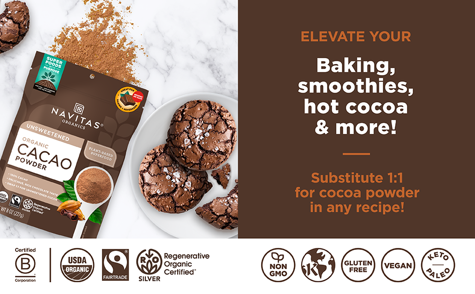 baking, smoothies, and hot cocoa