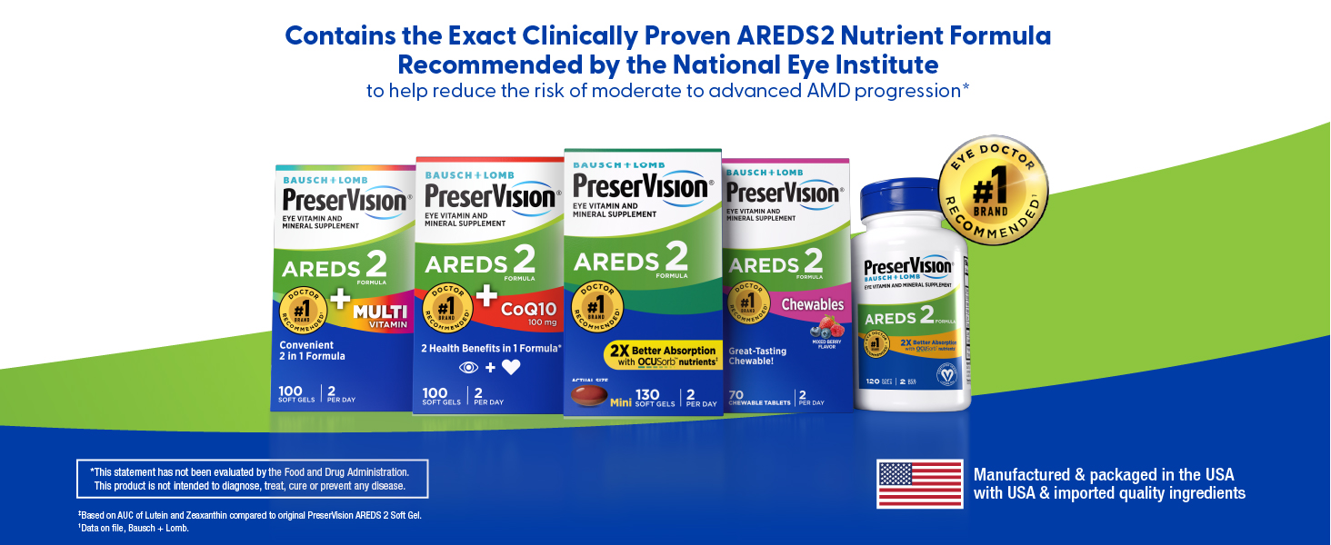 Contains the exact clinically proven AREDS2 nutrient formula recommended by the NEI