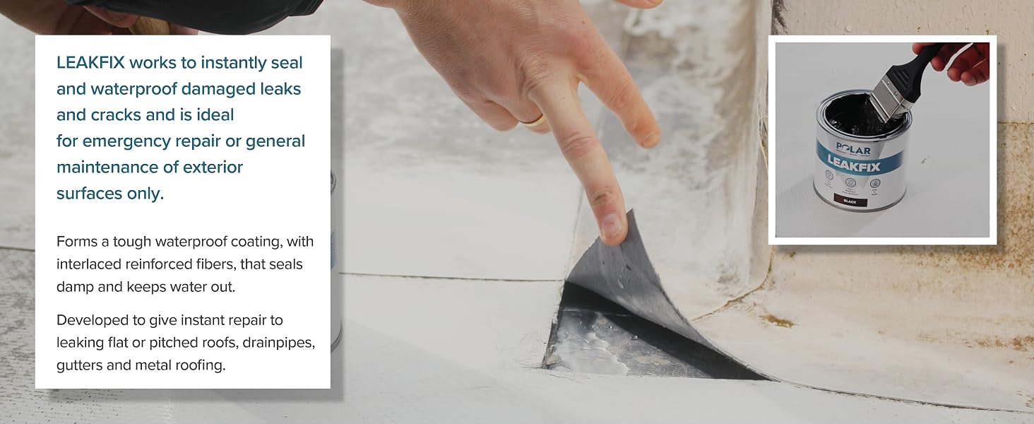 Leakfix paint waterproofs roofs, roof leak sealant