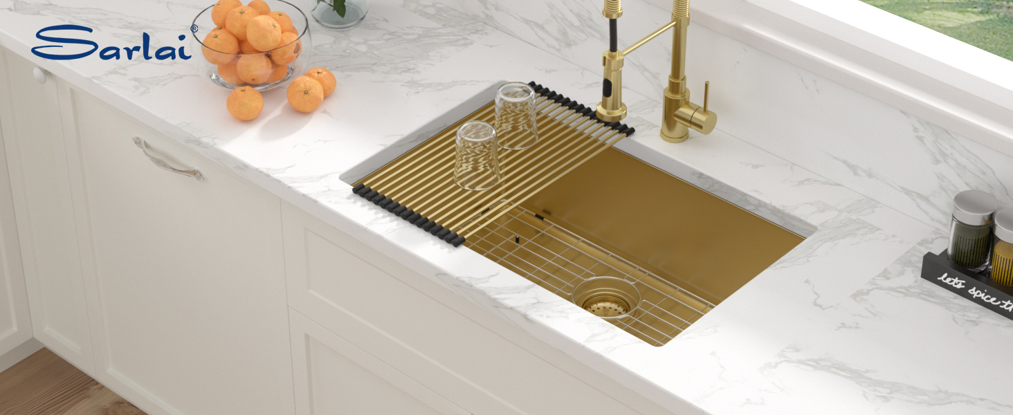 gold kitchen sink