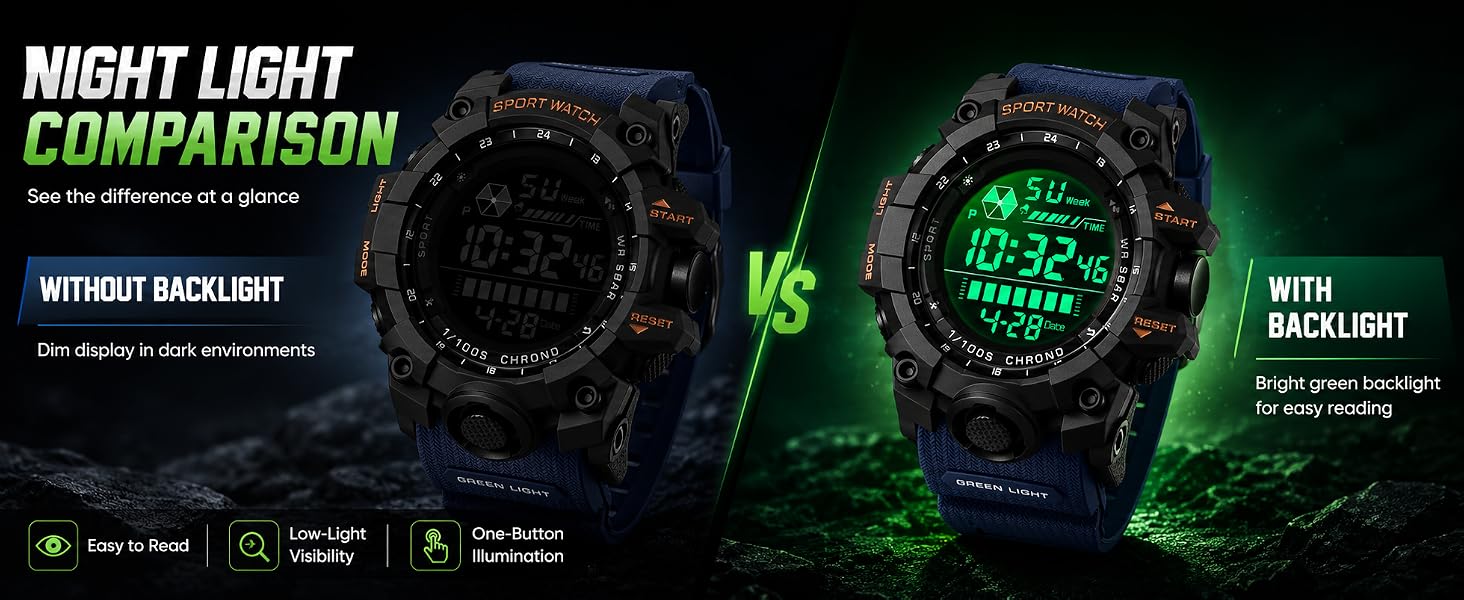 FANMIS Men&amp;amp;amp;amp;amp;#39;s Sports Watches Large Face Military 50M Waterproof Digital Watch