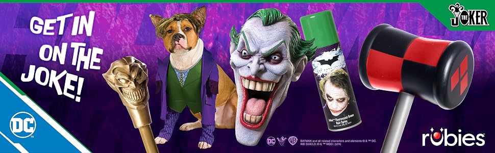 Get in on the joke Joker accessories DC Villain Dog costume mask