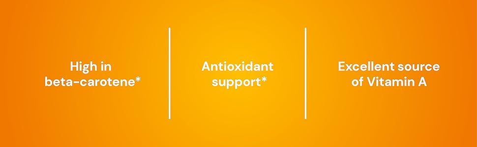 High in beta-carotene* Antioxidant support* Excellent source of Vitamin A