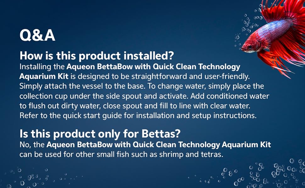 Installation and fish compatibility for Aqueon bettabow aquarium starter kit