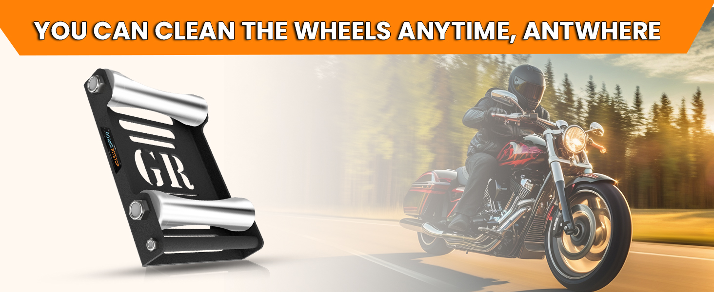 GRAND PITSTOP Motorcycle &amp;amp; Powersports Maintainence Stand Wheel Cleaning Wheel Roller Stand